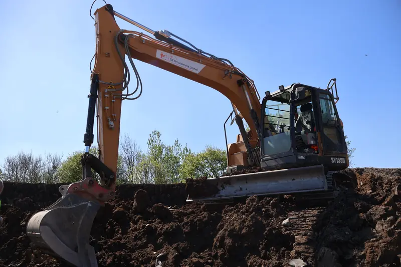 GE Groundworks excavator on a bulk dig