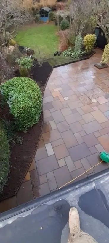 Sandstone paved garden path